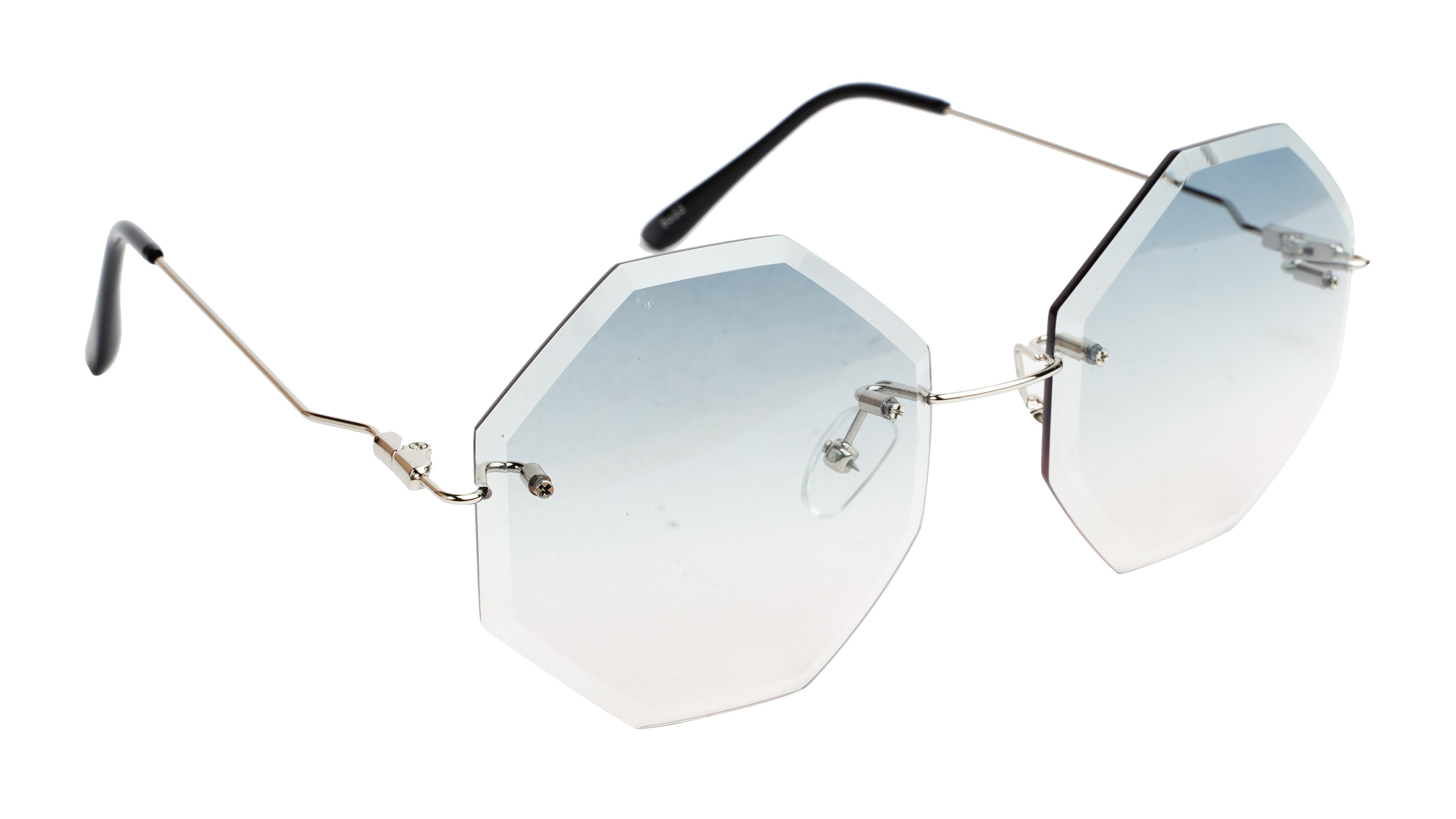 Rimless Oversized Octagon Sunglasses For Girls & Women