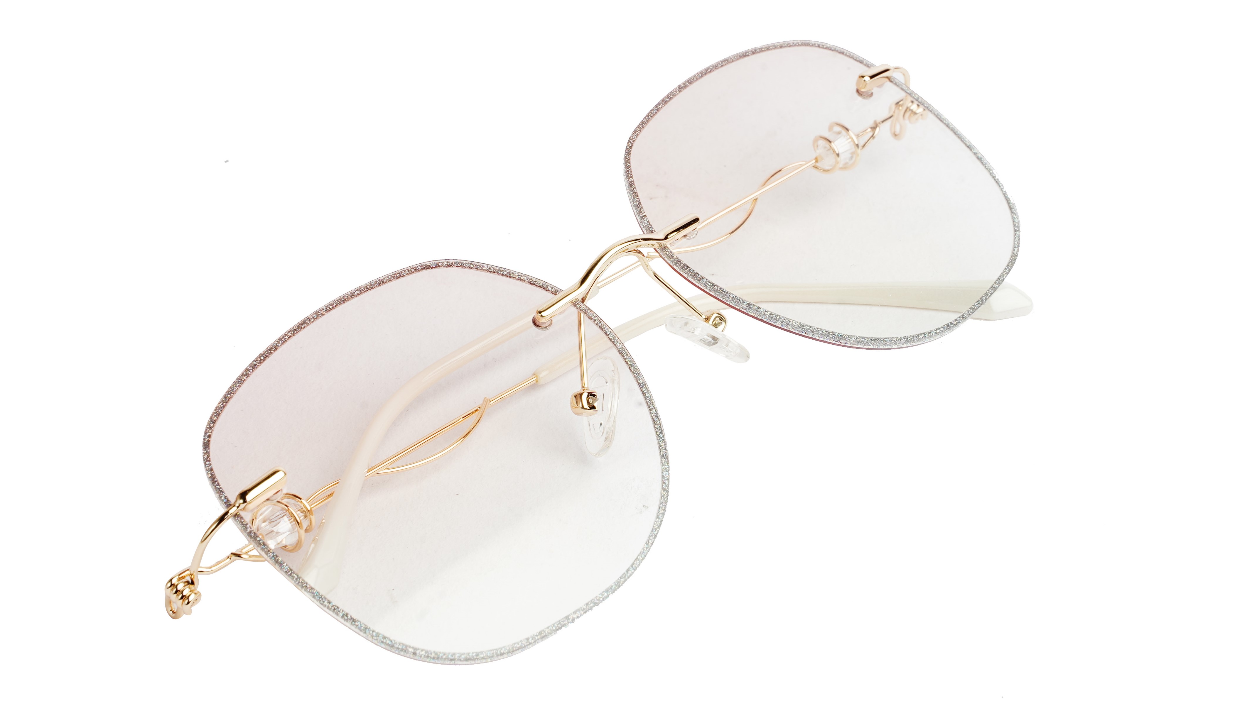 Oversized Sunglasses For Girls&Women. See Through Light Pink&Transparent Lens