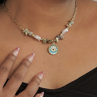 Mystic Blue Evil Eye Pendant