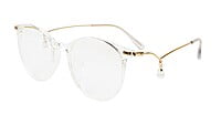 Round Medium Spectacle Frame For Girls&Women. Gold &Transparent Frame Round Medium Spectacle Frame For Girls&Women. Gold &Transparent Frame