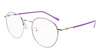 Round Medium Spectacle Frame For Girls&Women. Purple &Silver Frame Round Medium Spectacle Frame For Girls&Women. Purple &Silver Frame