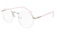 Round Medium Spectacle Frame For Girls&Women. Pink &Silver Frame Round Medium Spectacle Frame For Girls&Women. Pink &Silver Frame