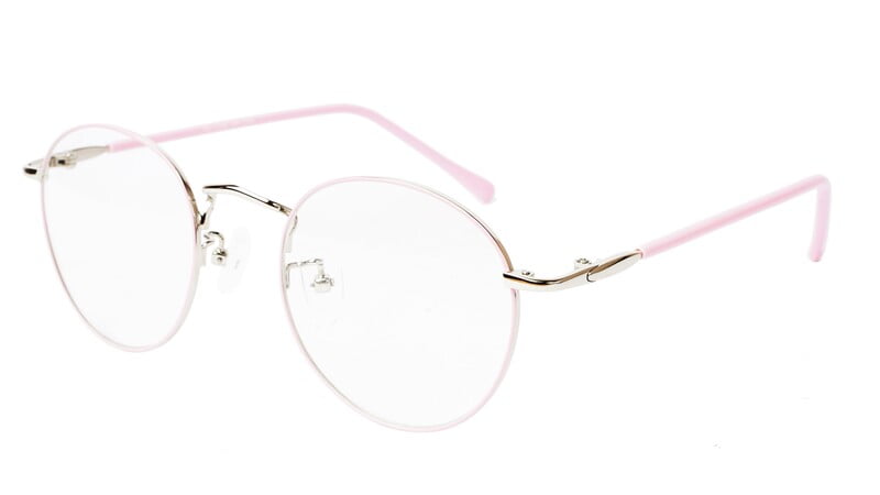 Round Medium Spectacle Frame For Girls&Women. Pink &Silver Frame Round Medium Spectacle Frame For Girls&Women. Pink &Silver Frame
