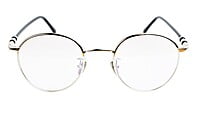 Round Medium Spectacle Frame For Girls&Women. Silver &Black Frame