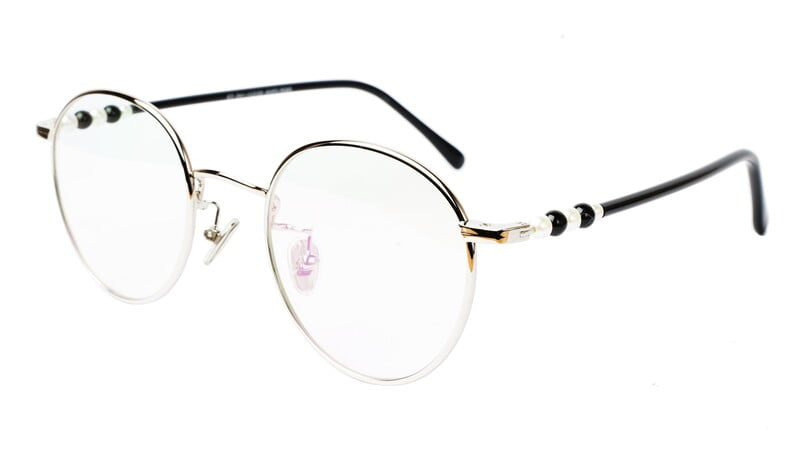 Round Medium Spectacle Frame For Girls&Women. Silver &Black Frame Round Medium Spectacle Frame For Girls&Women. Silver &Black Frame