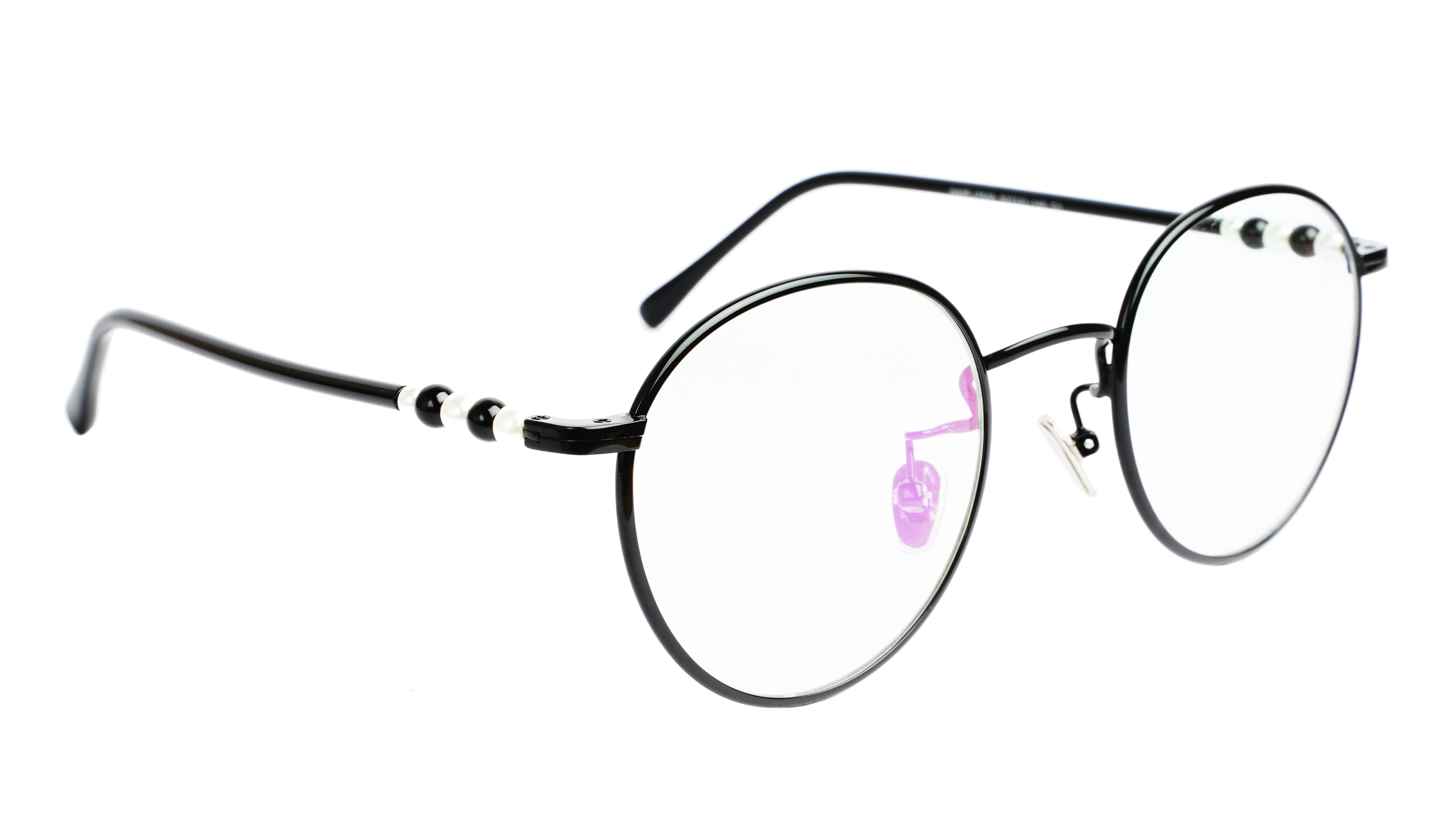 Round Medium Spectacle Frame For Girls&Women. Black Frame
