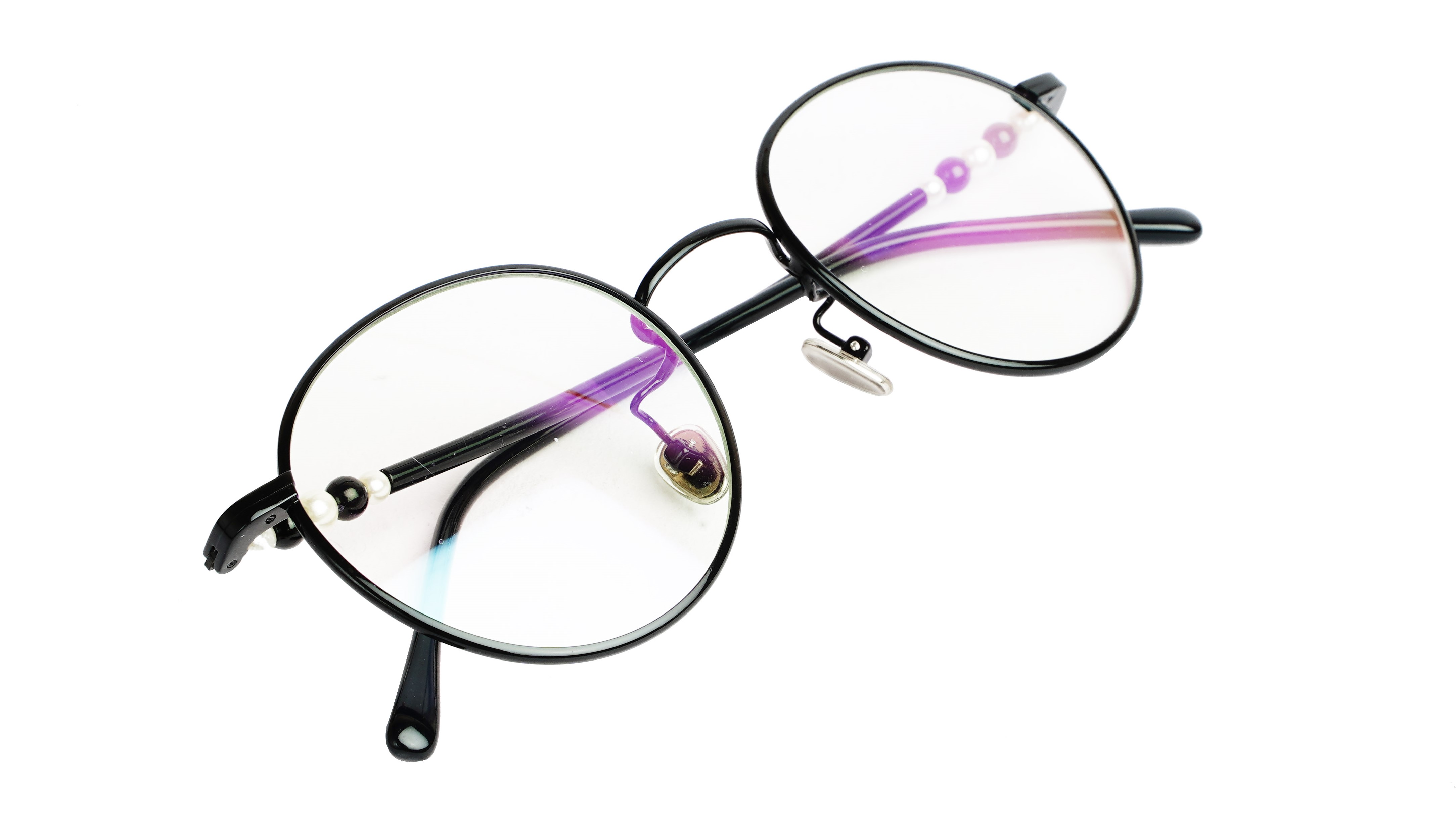 Round Medium Spectacle Frame For Girls&Women. Black Frame