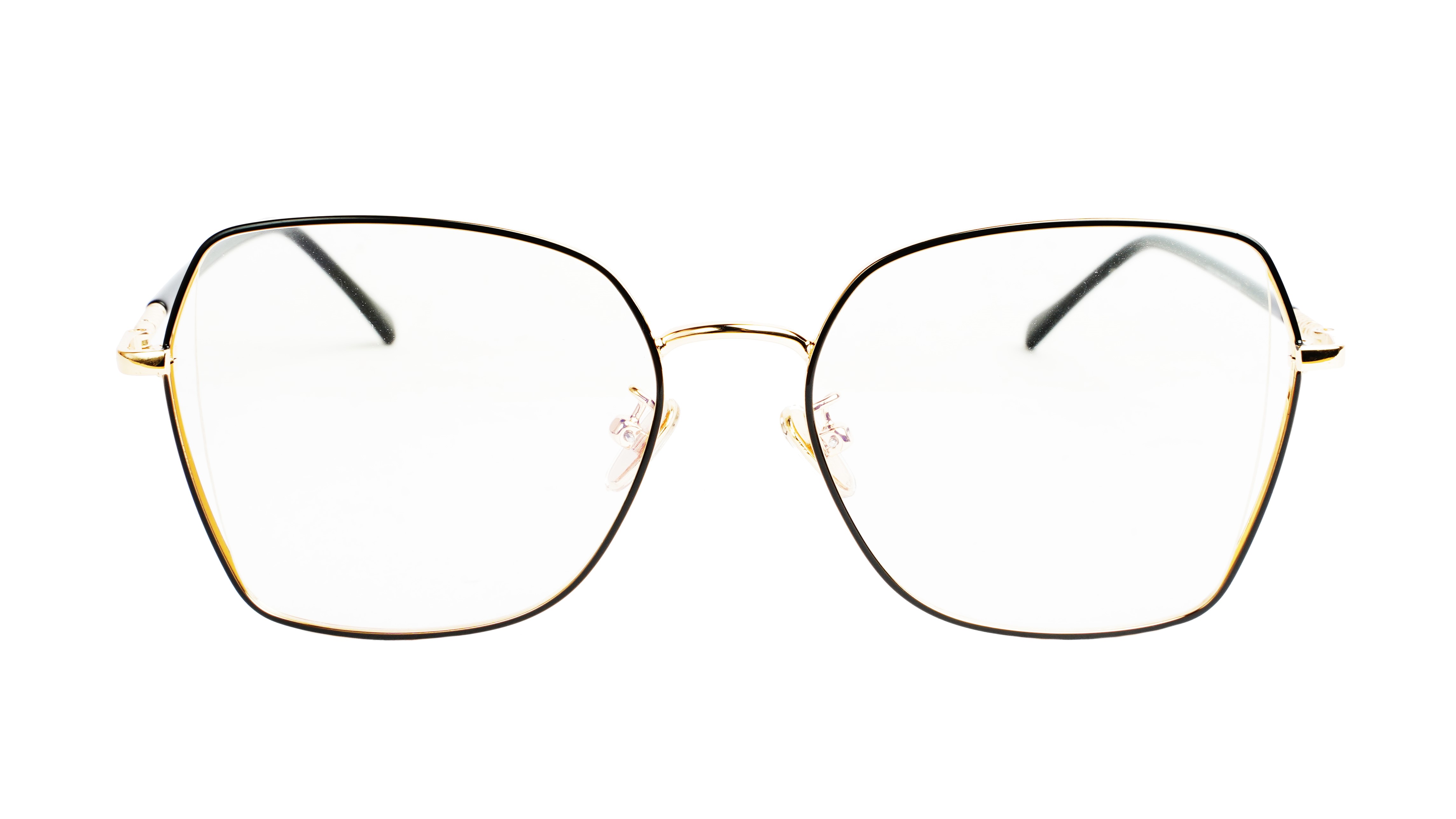 Unisex Oversized Spectacle Frame. Black &Golden Frame