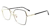 Unisex Oversized Spectacle Frame. Black &Golden Frame