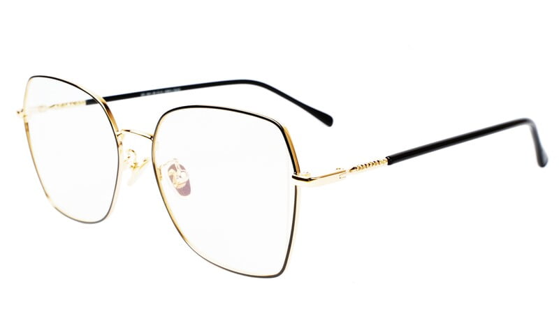 Unisex Oversized Spectacle Frame. Black &Golden Frame Unisex Oversized Spectacle Frame. Black &Golden Frame