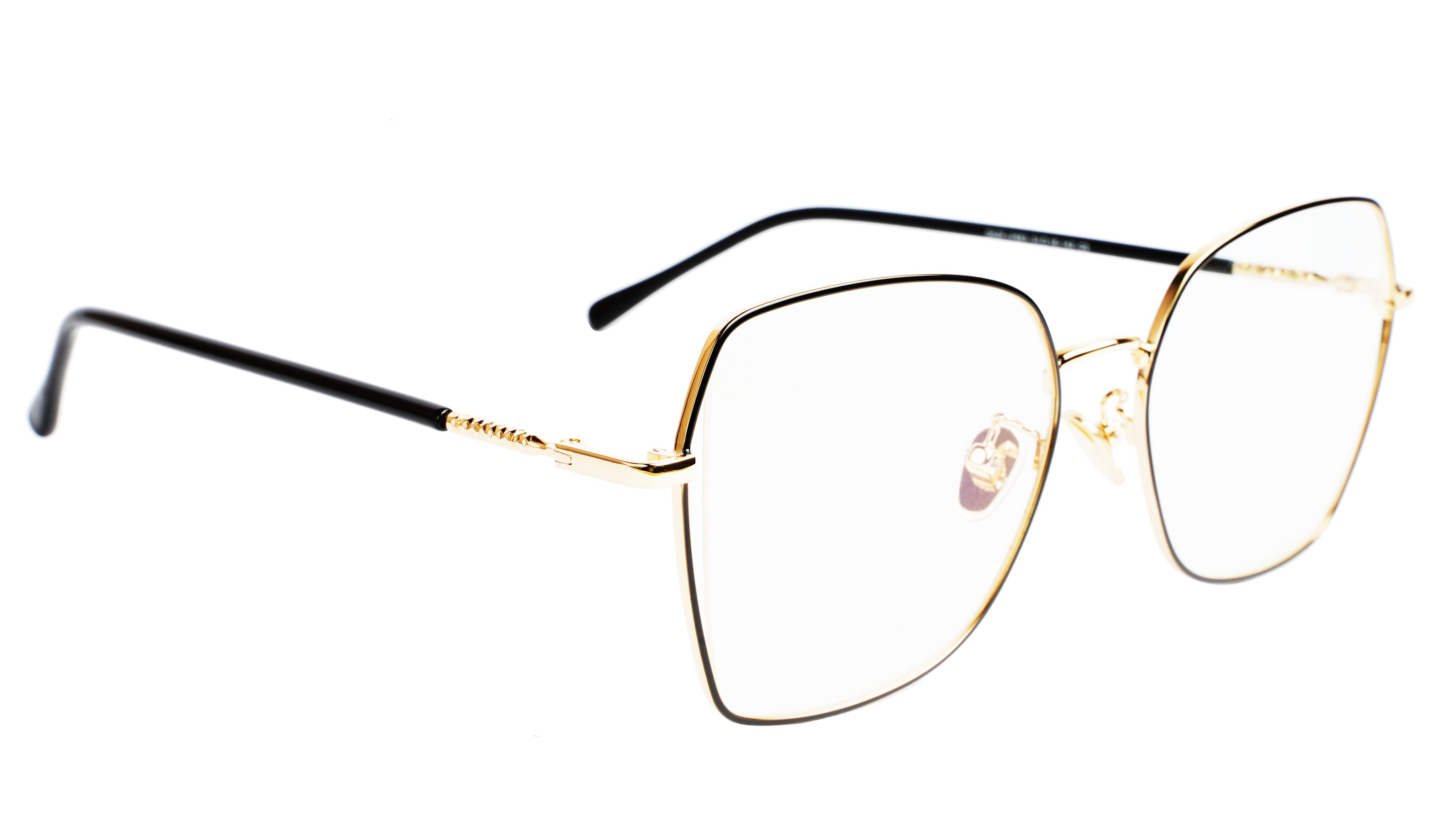 Unisex Oversized Spectacle Frame. Black &Golden Frame