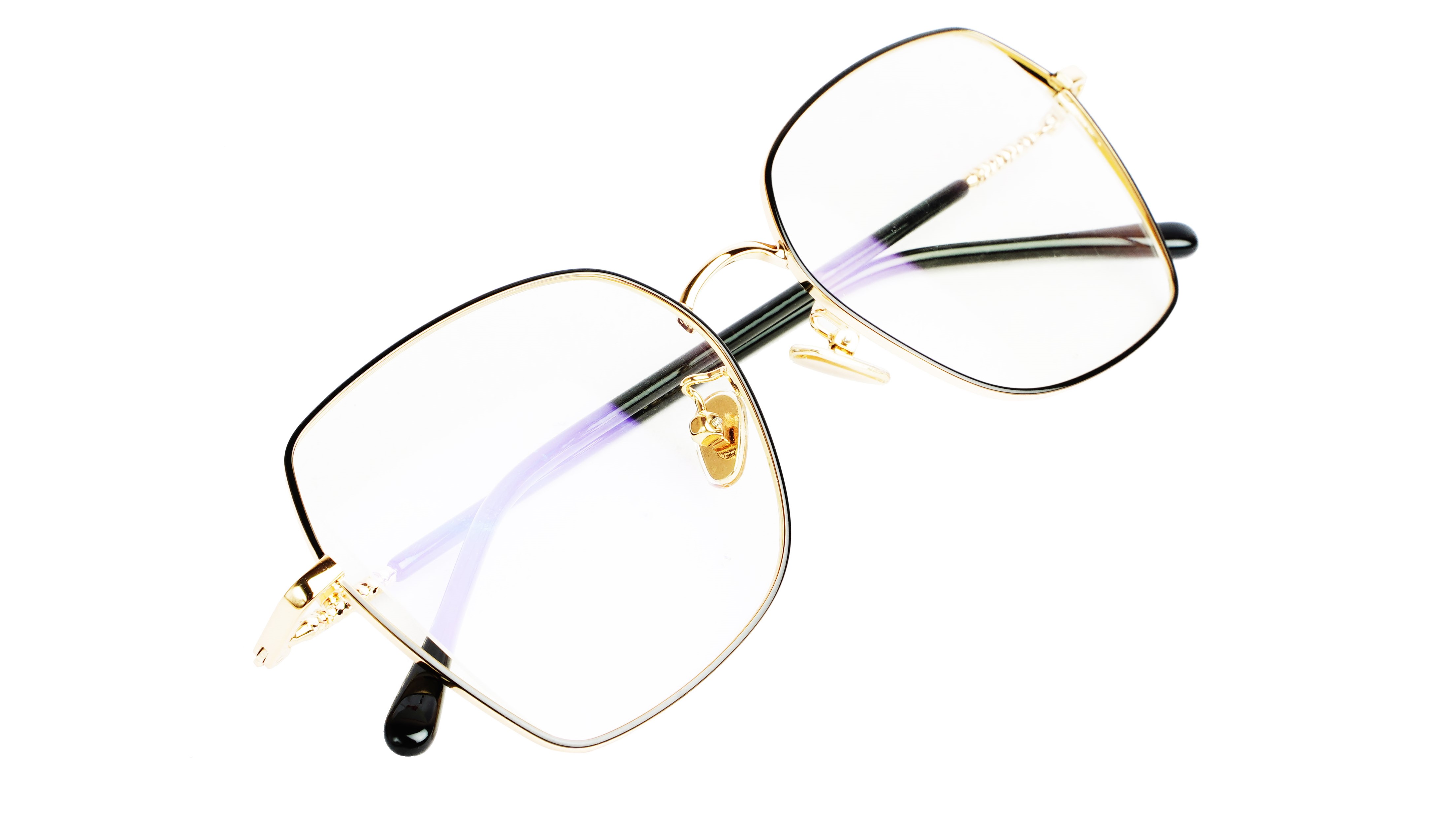 Unisex Oversized Spectacle Frame. Black &Golden Frame