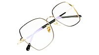 Unisex Oversized Spectacle Frame. Black &Golden Frame