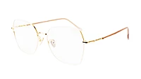 Unisex Oversized Spectacle Frame. Cream &Golden Frame