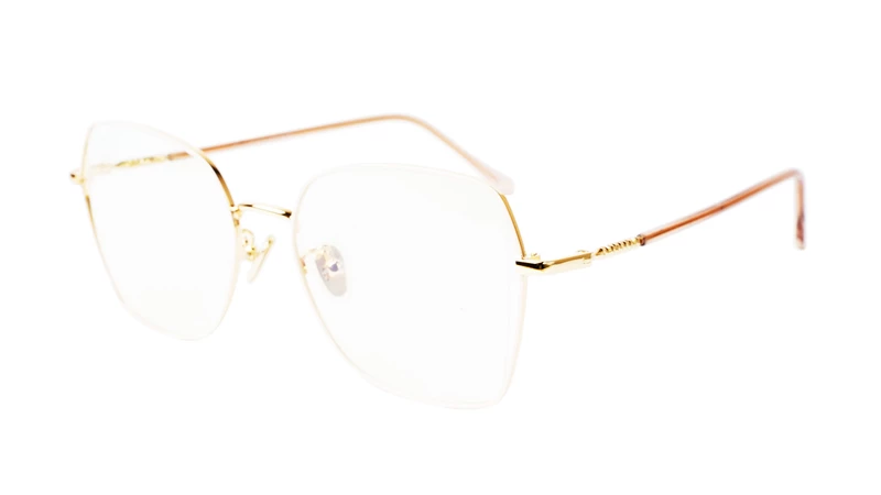 Unisex Oversized Spectacle Frame. Cream &Golden Frame