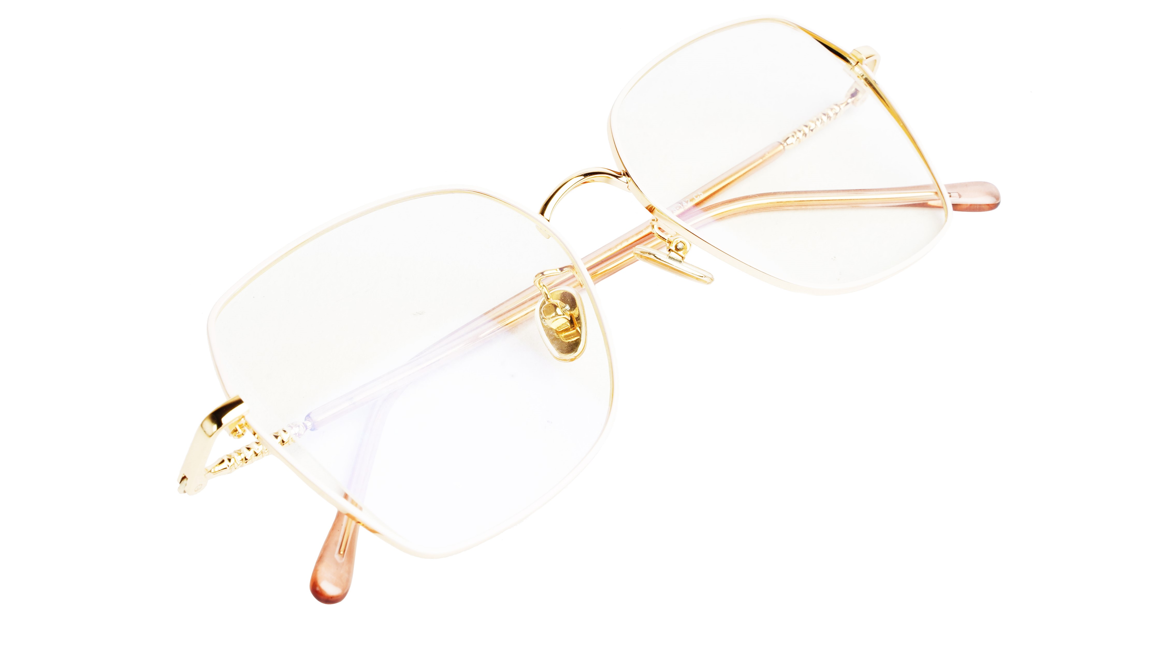 Unisex Oversized Spectacle Frame. Cream &Golden Frame