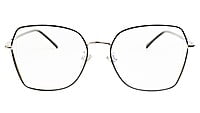 Unisex Oversized Spectacle Frame. Silver &Black Frame