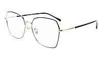 Unisex Oversized Spectacle Frame. Silver &Black Frame