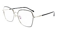Unisex Oversized Spectacle Frame. Silver &Black Frame Unisex Oversized Spectacle Frame. Silver &Black Frame