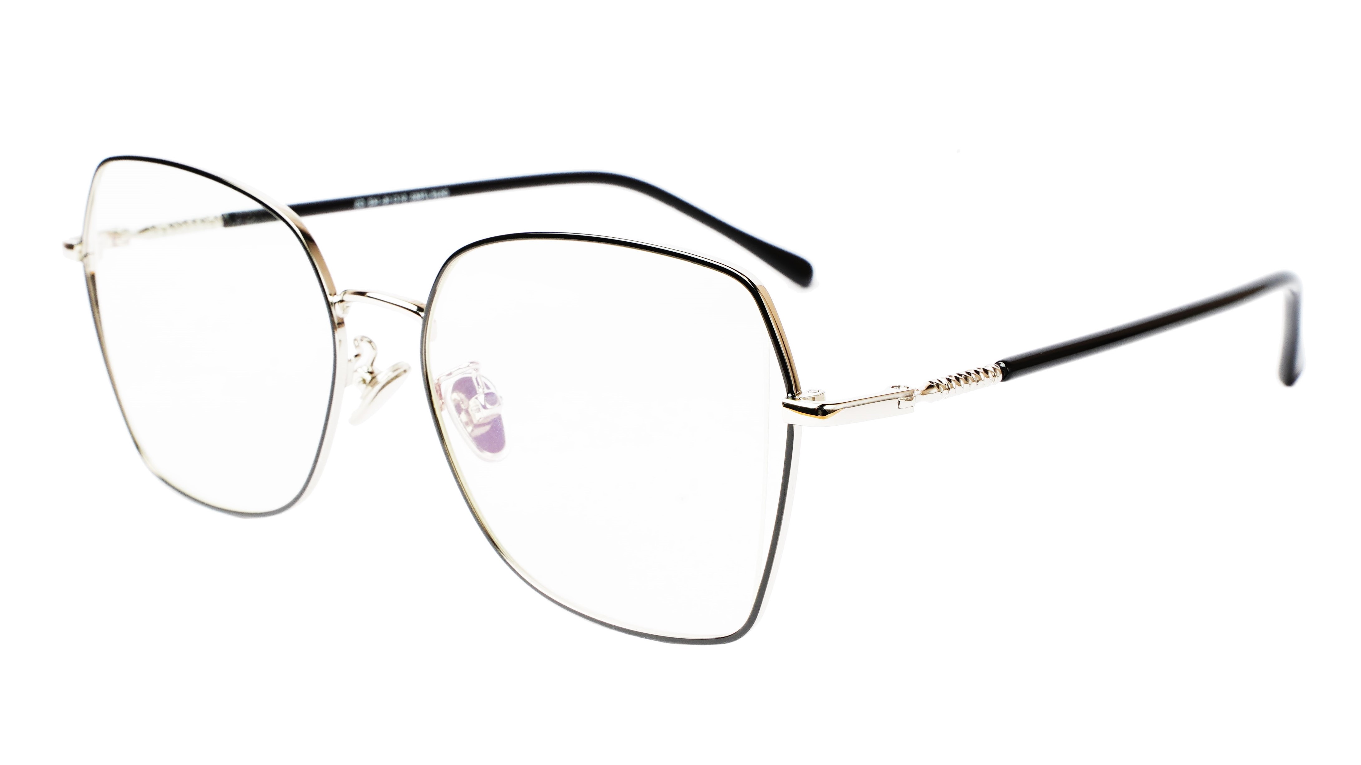 Unisex Oversized Spectacle Frame. Silver &Black Frame