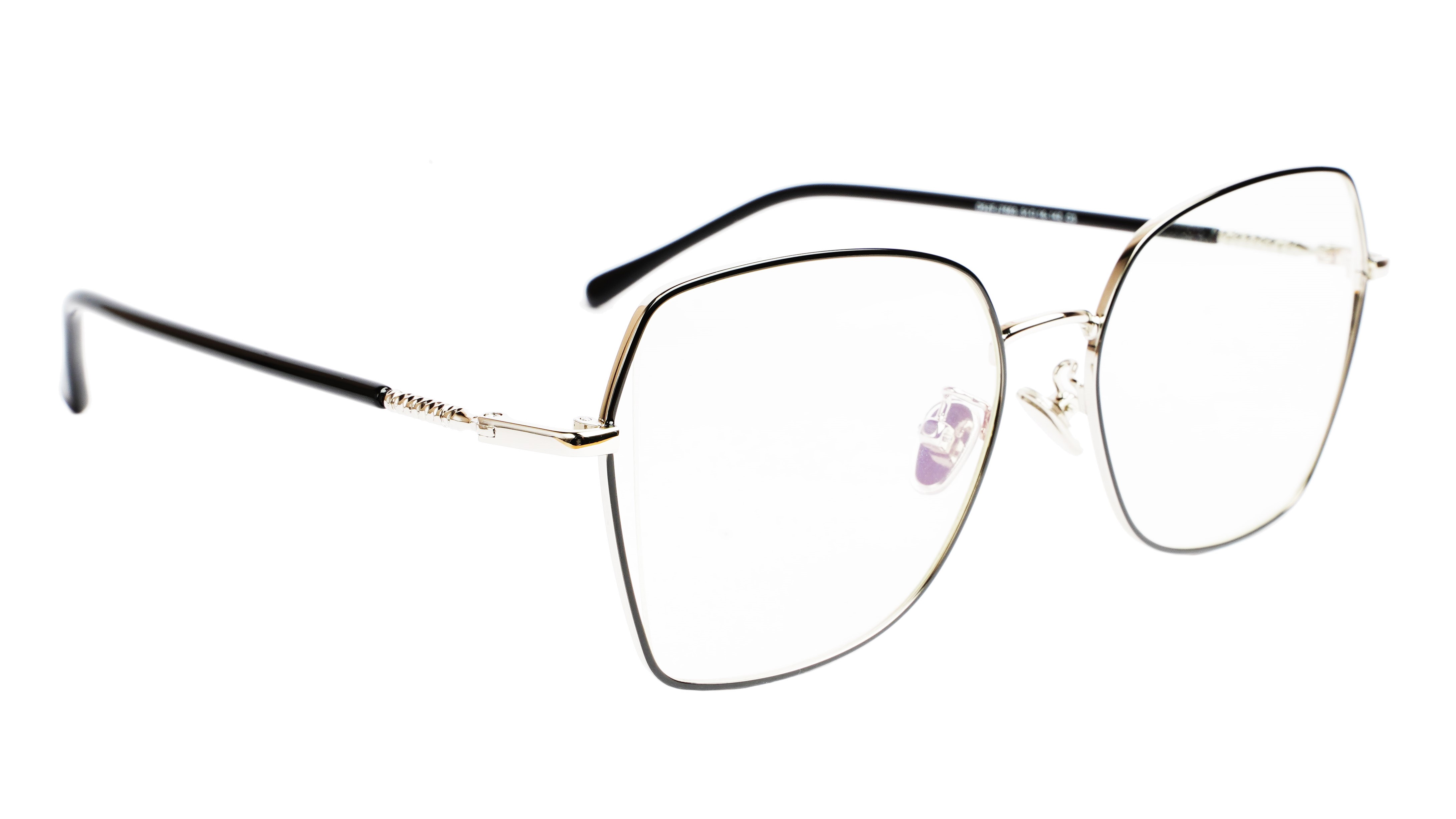 Unisex Oversized Spectacle Frame. Silver &Black Frame