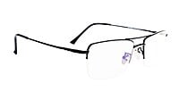 Unisex Half Rimmed Rectangular Spectacle Frame. Black Frame