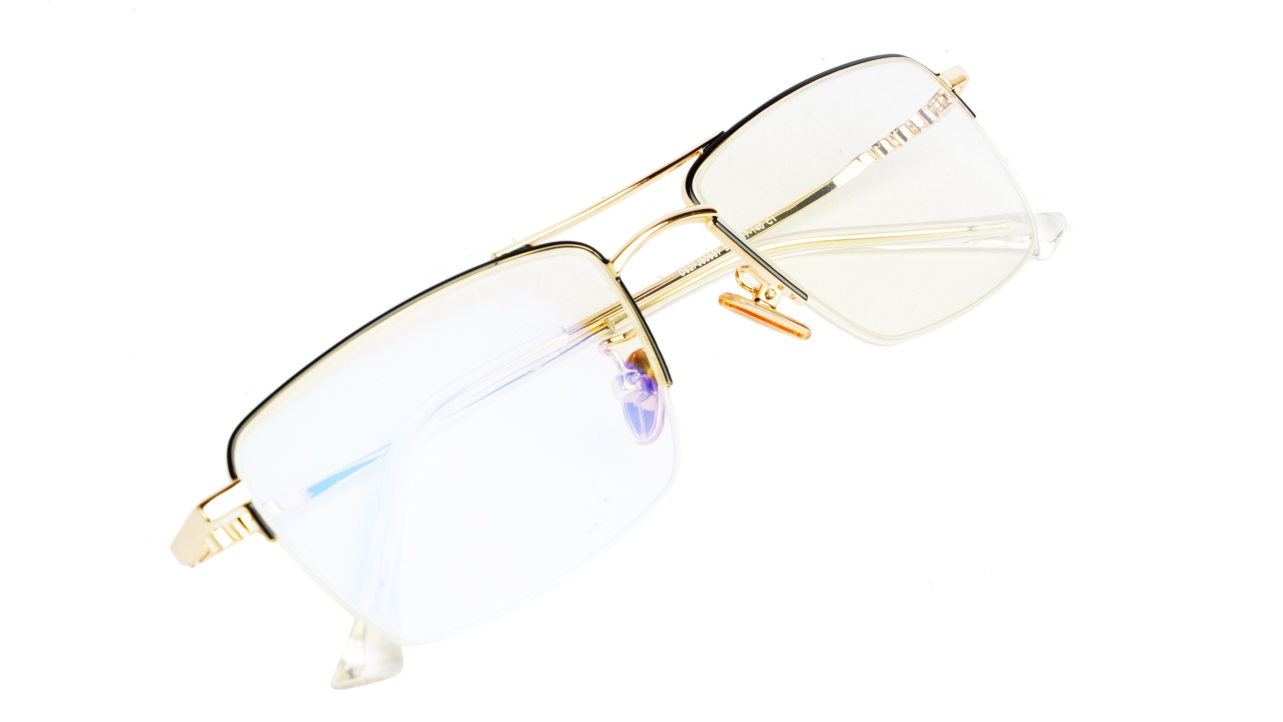 Unisex Half Rim Rectangular Spectacle Frame. Gold&Black Frame