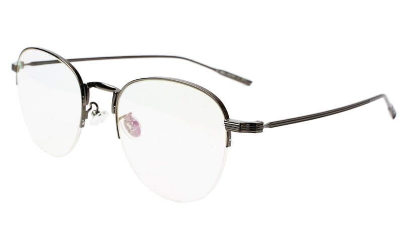 Unisex Half Rim Medium Round Spectacle Frame. Grey Frame Unisex Half Rim Medium Round Spectacle Frame. Grey Frame