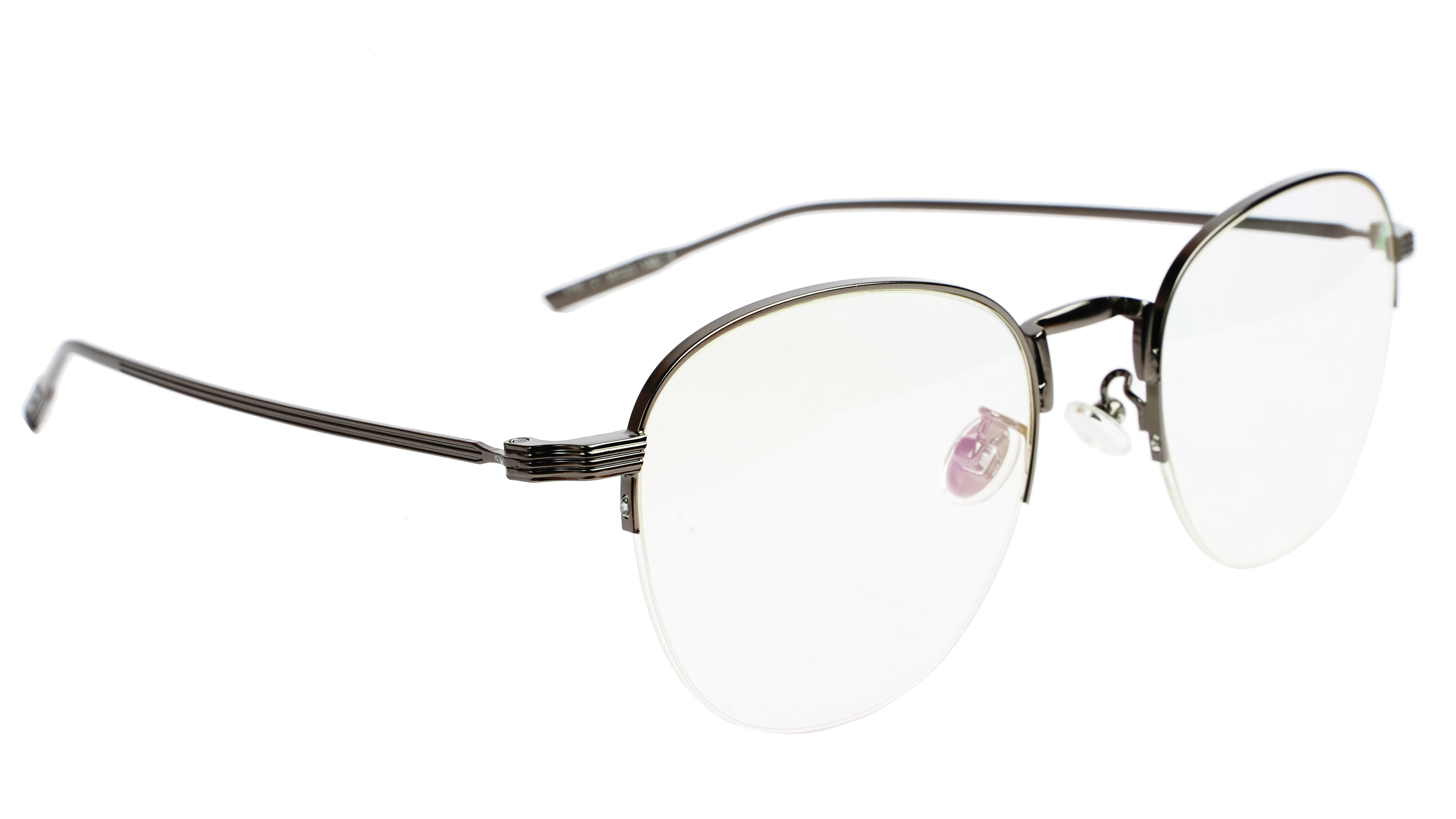 Unisex Half Rim Medium Round Spectacle Frame. Grey Frame