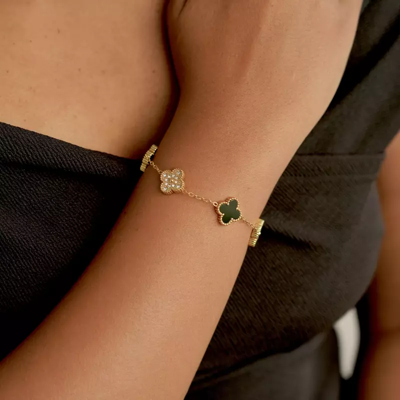 Black & Crystal Clover Bracelet Black & Crystal Clover Bracelet