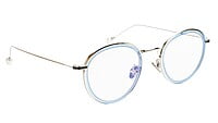 Round Medium Spectacle Frame For Girls&Women. Blue &Silver Frame
