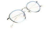Round Medium Spectacle Frame For Girls&Women. Blue &Silver Frame