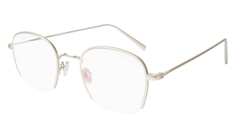 Unisex Medium Half Rim Round Spectacle Frame. Silver Frame Unisex Medium Half Rim Round Spectacle Frame. Silver Frame