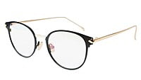 Unisex Medium Round Spectacle Frame. Black & Golden Frame Unisex Medium Round Spectacle Frame. Black & Golden Frame