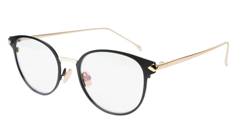 Unisex Medium Round Spectacle Frame. Black & Golden Frame Unisex Medium Round Spectacle Frame. Black & Golden Frame