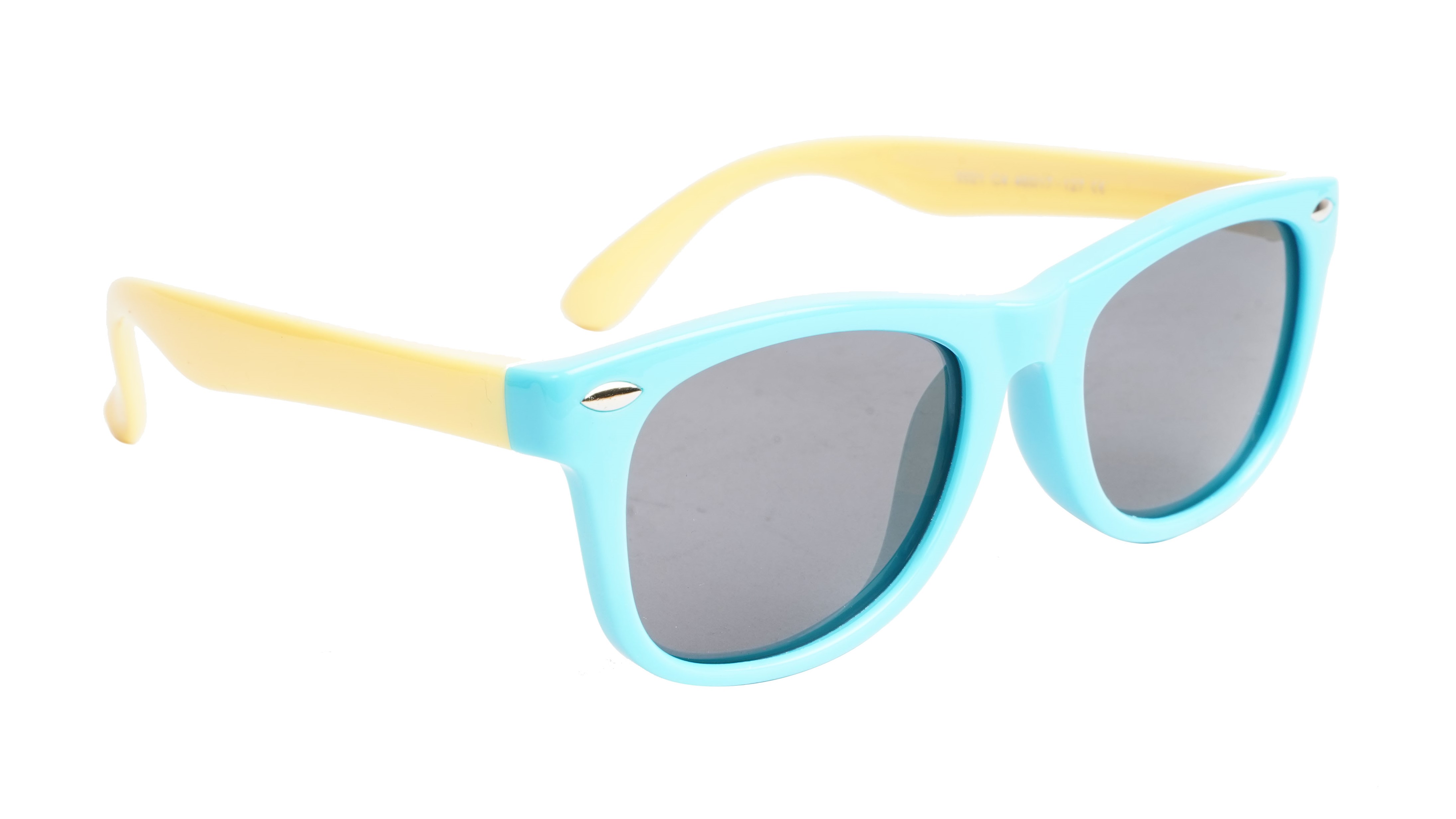 Unisex Kids Square Flexible Sunglasses. Blue Frame. Age-(8-13)Years