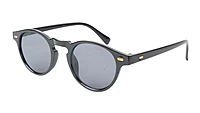 Unisex Small Round Sunglasses. Black Frame.