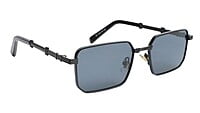 Unisex Small Rectangular Sunglasses. Black Frame. Black Lens.
