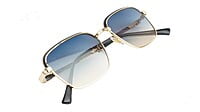 Unisex Small Square Sunglasses. Golden& Black Metal Frame