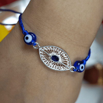 Silver evil eye rakh Silver evil eye rakh