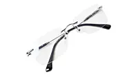 Soigné Unisex Medium Rectangular Rimless Spectacle Frame.Silver&Black