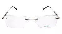 Soigné Unisex Medium Rectangular Rimless Spectacle Frame.Gold&Black