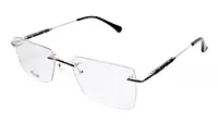 Soigné Unisex Medium Rectangular Rimless Spectacle Frame.Gold&Black