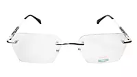 Soigné Unisex Medium Rectangular Rimless Spectacle Frame.Golden&Black