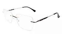Soigné Unisex Medium Rectangular Rimless Spectacle Frame.Golden&Black