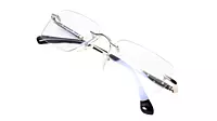 Soigné Unisex Medium Rectangular Rimless Spectacle Frame.Golden&Black