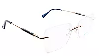 Soigné Unisex Medium Rectangular Rimless Spectacle Frame.Gold&Black Color