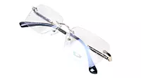 Soigné Unisex Medium Rectangular Rimless Spectacle Frame.Gold&Black Color