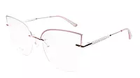 Soigné Female Oversize Half Rim Cat Eye Spectacle Frame.Rose Gold&Pink