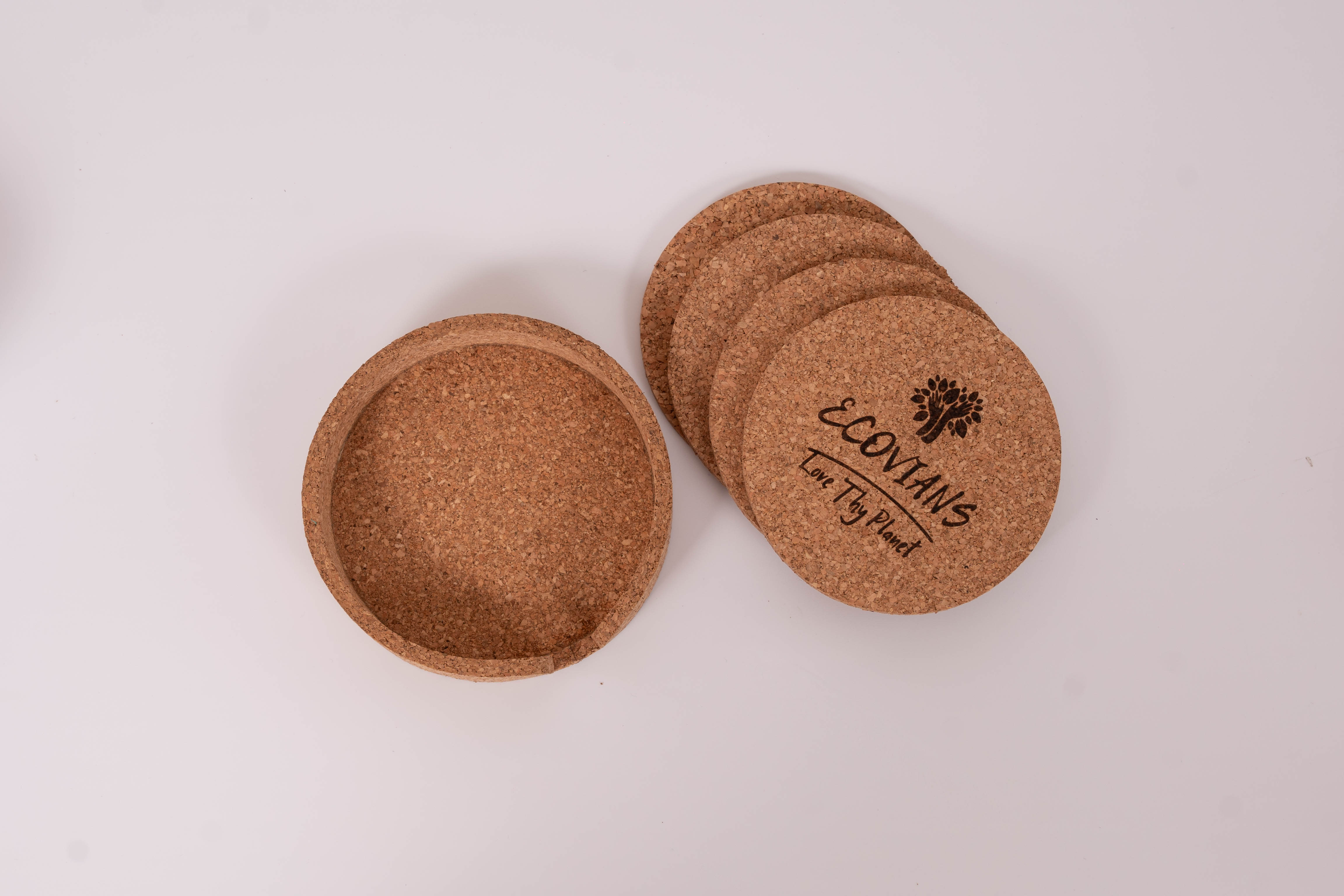 Cork Coaster Set of 4 with Case 100MM X 5MM Cork Coaster Set of 4 with Case 100MM X 5MM